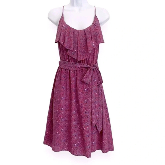 Rebecca Taylor Silk Floral Ditsy Print Sleeveless Mini Dress Size 6 - Picture 1 of 9